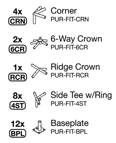 AMERICAN TENT 202104 30x60 Wedding Frame Tent - FITTINGS