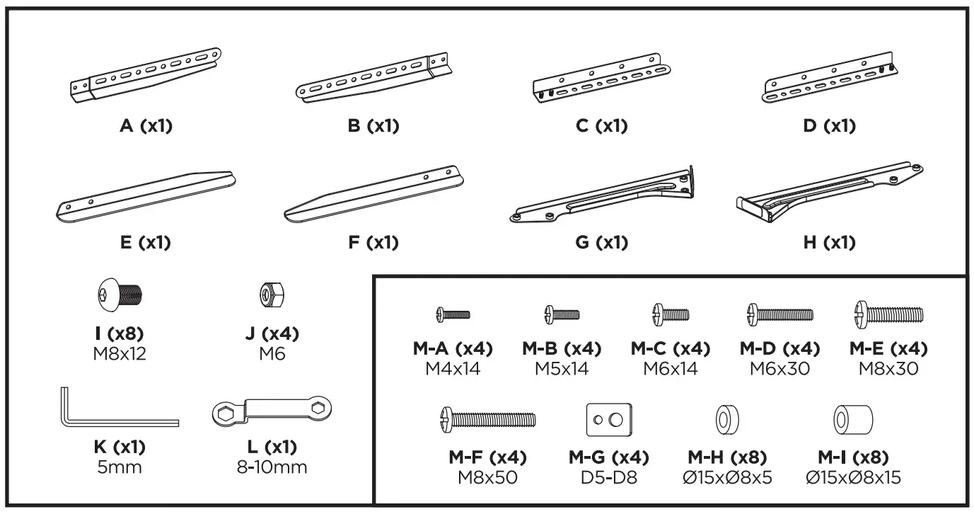 Superior Electronics 30-70 Universal Table Top TV Stand- parts