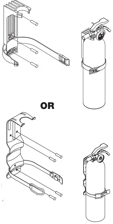 First Alert Dry Chemical Fire Extinguisher - INSTALL THE MOUNTING BRACKET ON A WALL