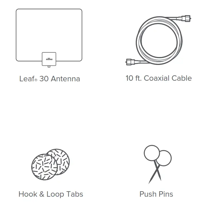 Mohu Leaf thirty Indoor HDTV Antenna - WHAT’S IN THE BOX