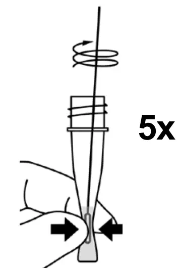 ACON Flowflex COVID 19 Antigen Home Test - squeezing the tube