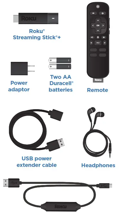 Roku Streaming Stick Plus Streaming Device with Long Range - What’s included