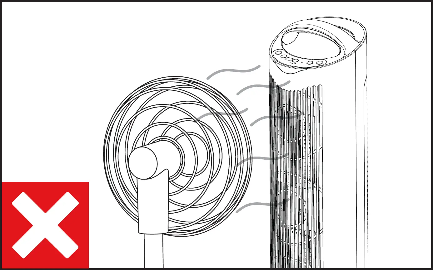 Do not place near fans