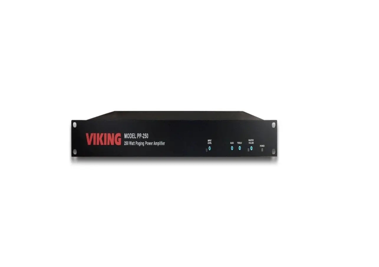 Viking Pa-250 250 Watt 70v Telecom Paging Amplifier User Guide