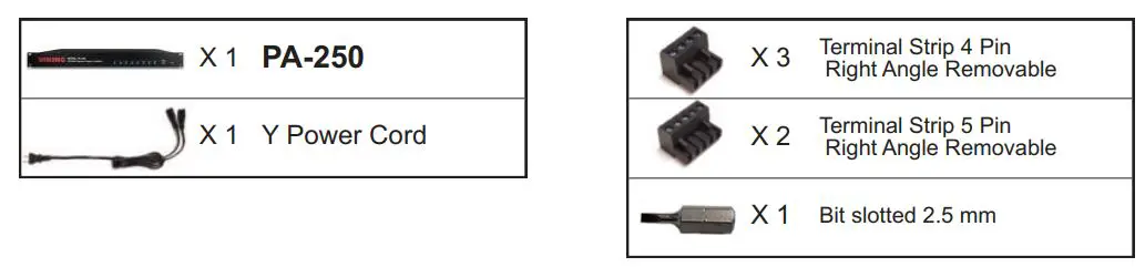 VIKING PA-250 250 Watt 70V Telecom Paging Amplifier User Guide - Out-of-Box