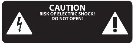 behringer CONTROL2USB High-End Studio Control with VCA Control and USB Audio Interface User Guide - Warning Electric shock icon