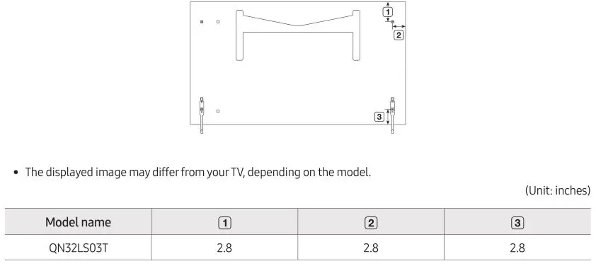 Samsung The Frame Smart 4K TV - Dimensions