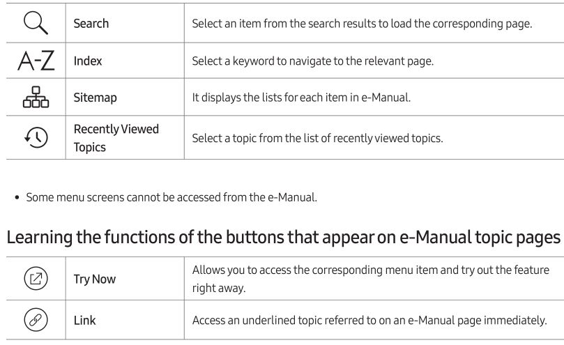 Samsung The Frame Smart 4K TV - Learning the e-Manual's assistance functions