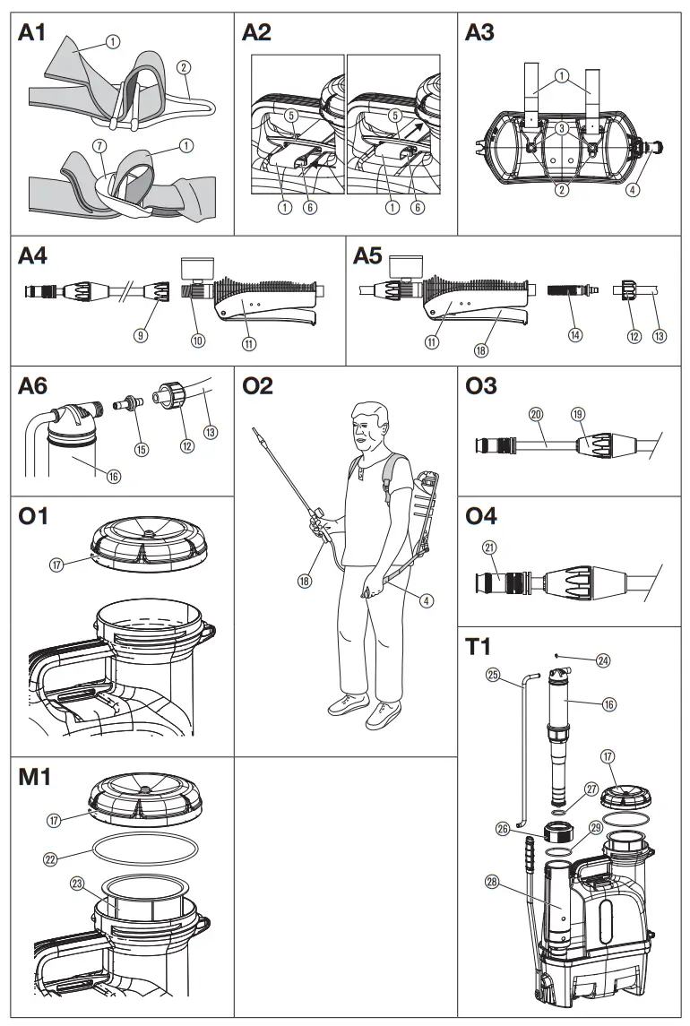 GARDENA 11140 Backpack Sprayer - PARTS