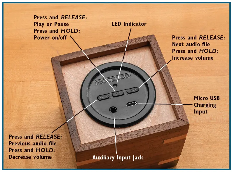 Rockler Woodworking Hardware 57033 Bluetooth Speaker 3
