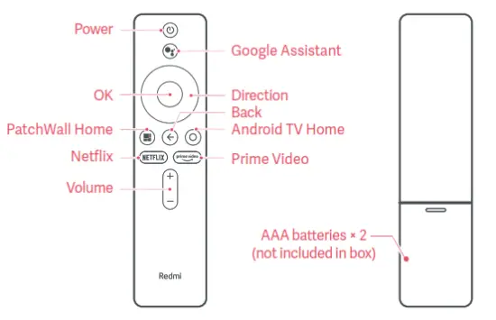 Redmi L32M6 RA 32 Inch Smart LED TV - remote