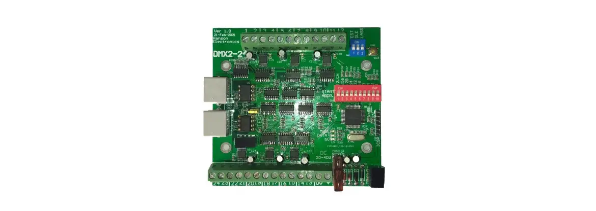 Hanson Electronics Dmx2-24 Dmx Controller For 2 Wire 2 Channel Led Strings User Manual