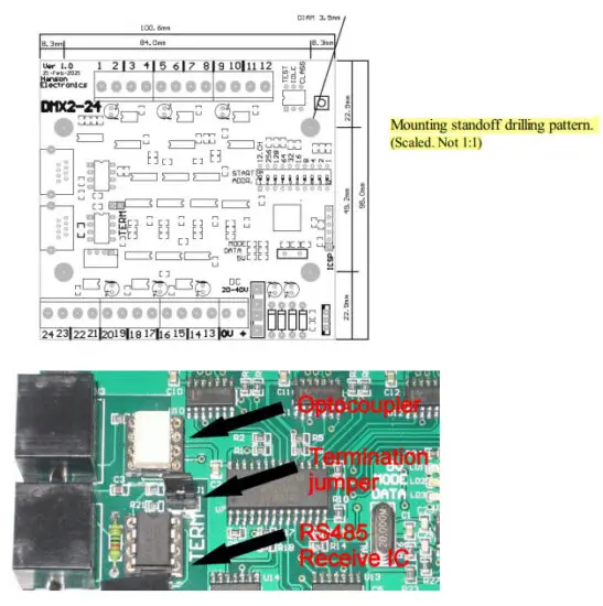HANSON ELECTRONICS DMX2 24 DMX Controller for 2 Wire 2 Channel LED Strings - Warranty