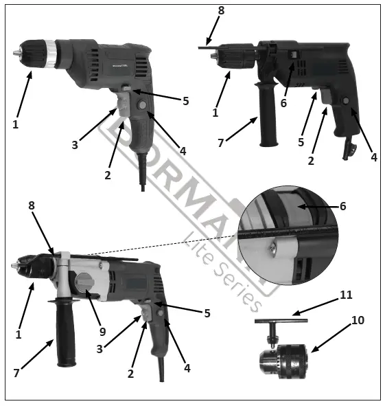 BORMANN-BID6100-650W-Impact-Drill-fig-1