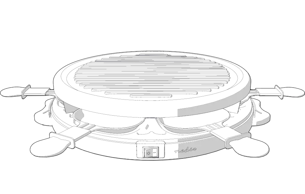 Nedis FCRA200FBK6 Gourmet | Raclette Set