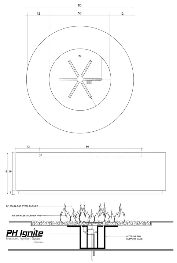 PRISM HARDSCAPES Rotondo Series Concrete Gas Fire Pit - fig 1