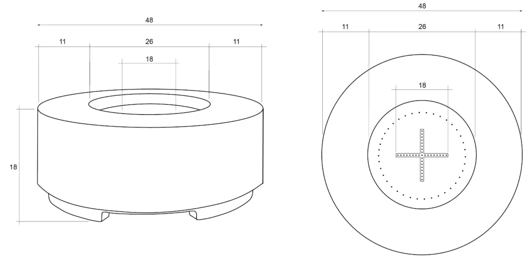 PRISM HARDSCAPES Rotondo Series Concrete Gas Fire Pit - fig