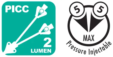 ARROW PR 35052 HPSM Pressure Injectable Two Lumen PICC with 80 cm Wire