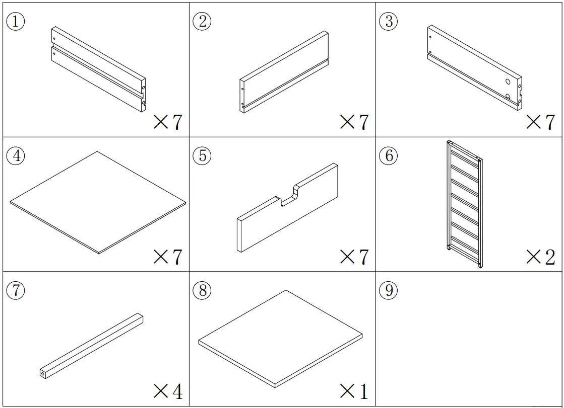 BYBLIGHT BB JW0328XF Eulas 7 Drawer Brown Chest of Drawers - Fig 1
