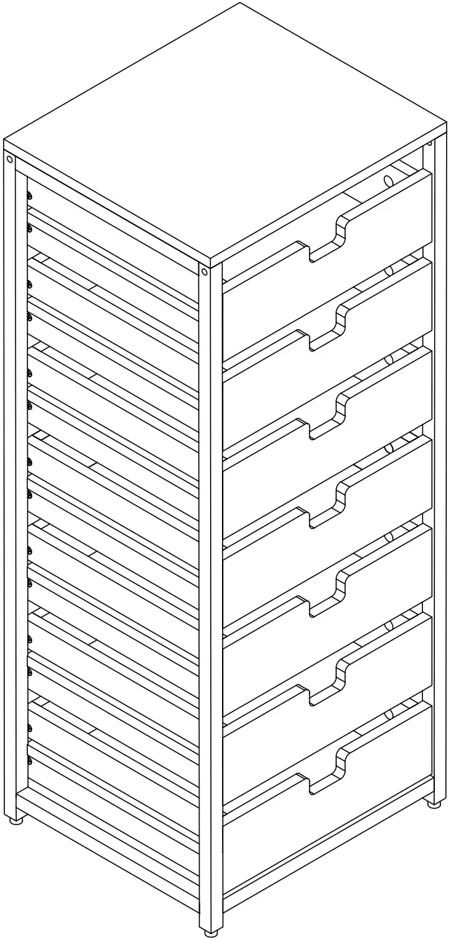 BYBLIGHT BB JW0328XF Eulas 7 Drawer Brown Chest of Drawers