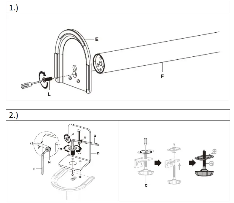 DIGITUS DA 90436 Universal Monitor Mount with Notebook Holder - Mounting Instruction