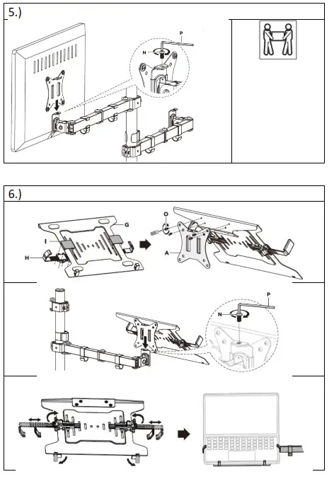 DIGITUS DA 90436 Universal Monitor Mount with Notebook Holder - fig 24