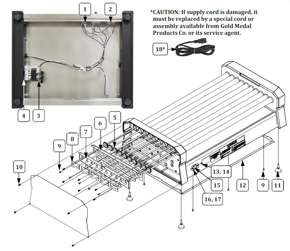 GOLD MEDAL 8550 Series Hot Diggity® Pro Series Roller Grills fig 13