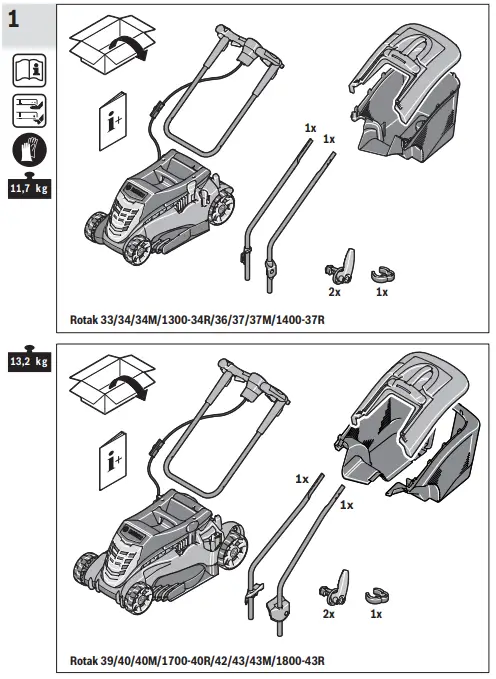 BOSCH ROTAK 40 Ergoflex Electric Lawnmower-1