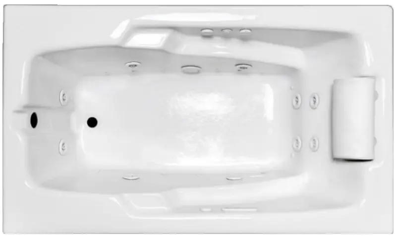 Laurel Mountain 3672MWA064 72 Inch x 36 Inch Drop-In Acrylic Combo Bath