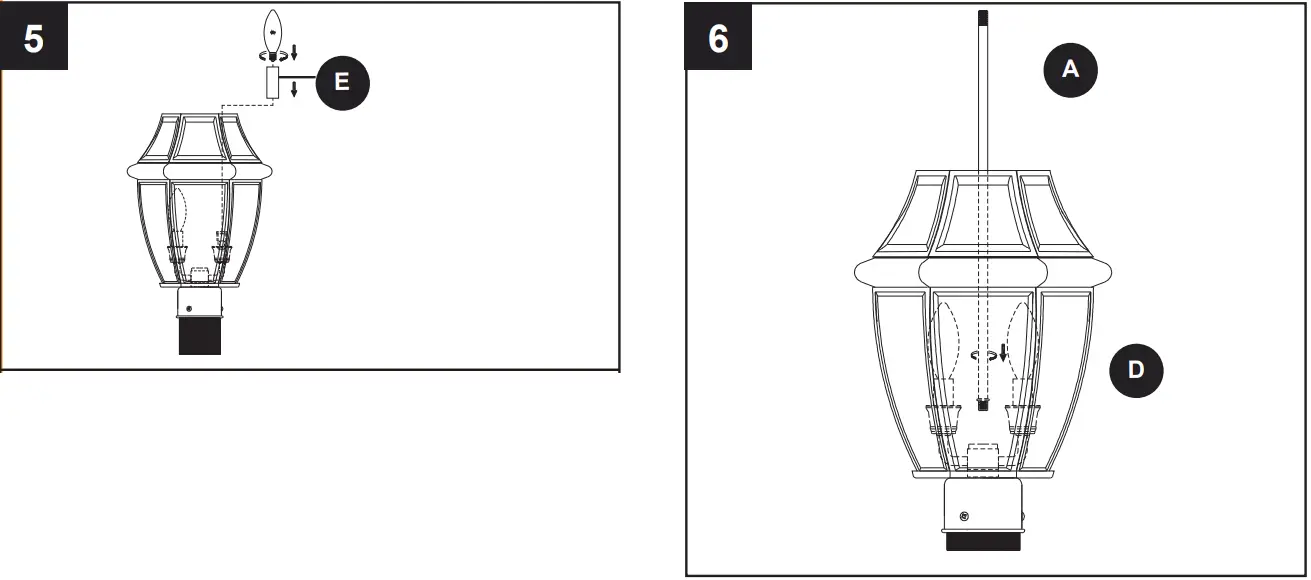 allen roth KDN1802A 21.63 Inch Matte Black Traditional Light Post Lantern - FIG 8