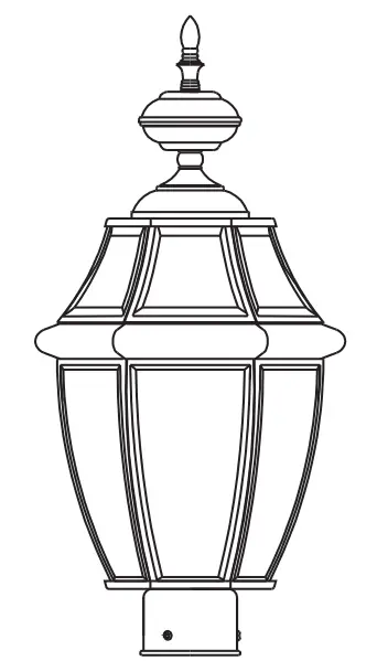 allen roth KDN1802A 21.63 Inch Matte Black Traditional Light Post Lantern - ICON