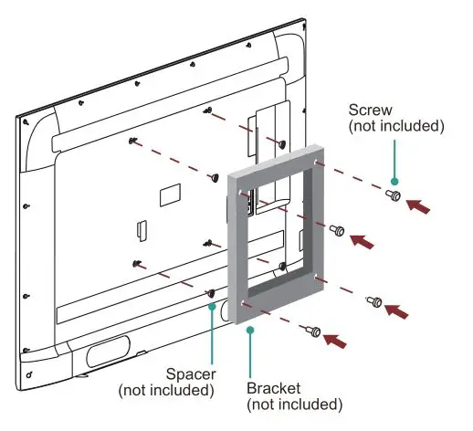 Hisense A60GV 65 Inch VIDAA Smart 4K UHD TV - Attach the wall mount bracket (not included)