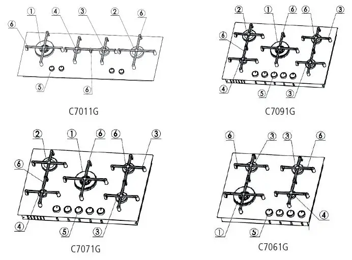 caple C7011G Low Profile Gas Hob-1