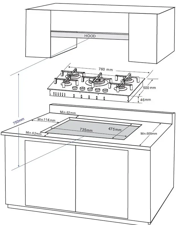 caple C7011G Low Profile Gas Hob-8