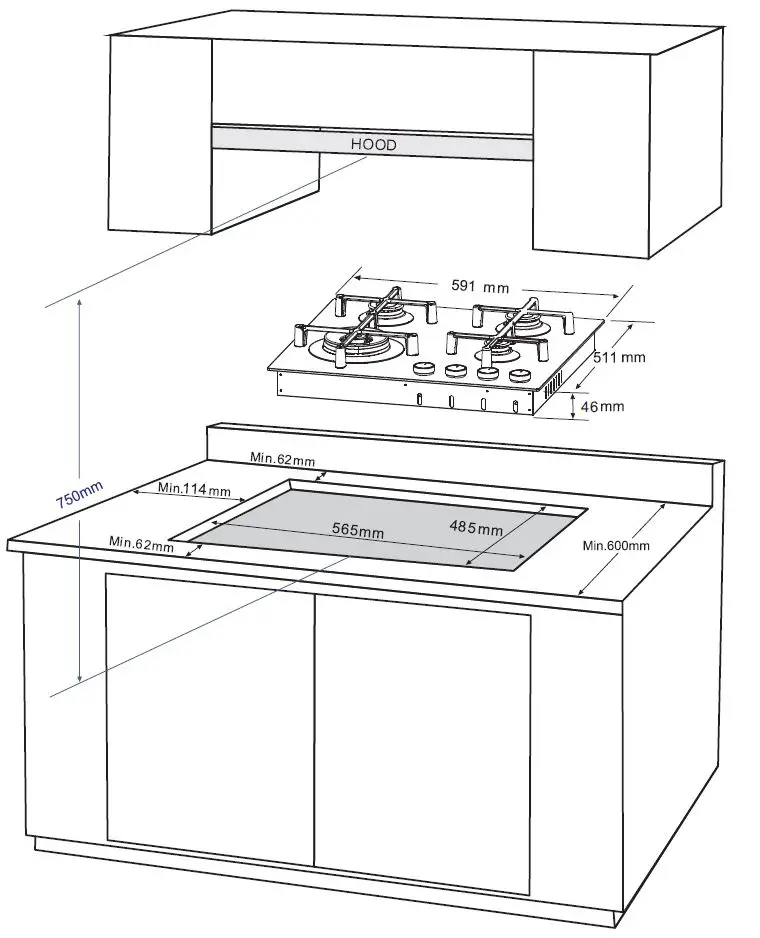 caple C7011G Low Profile Gas Hob-9