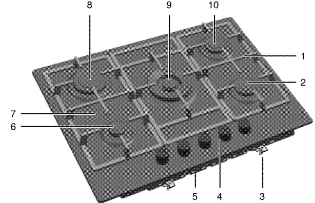 beko HIAW75225SXE Stainless Steel Built-in 75 cm Gas 1
