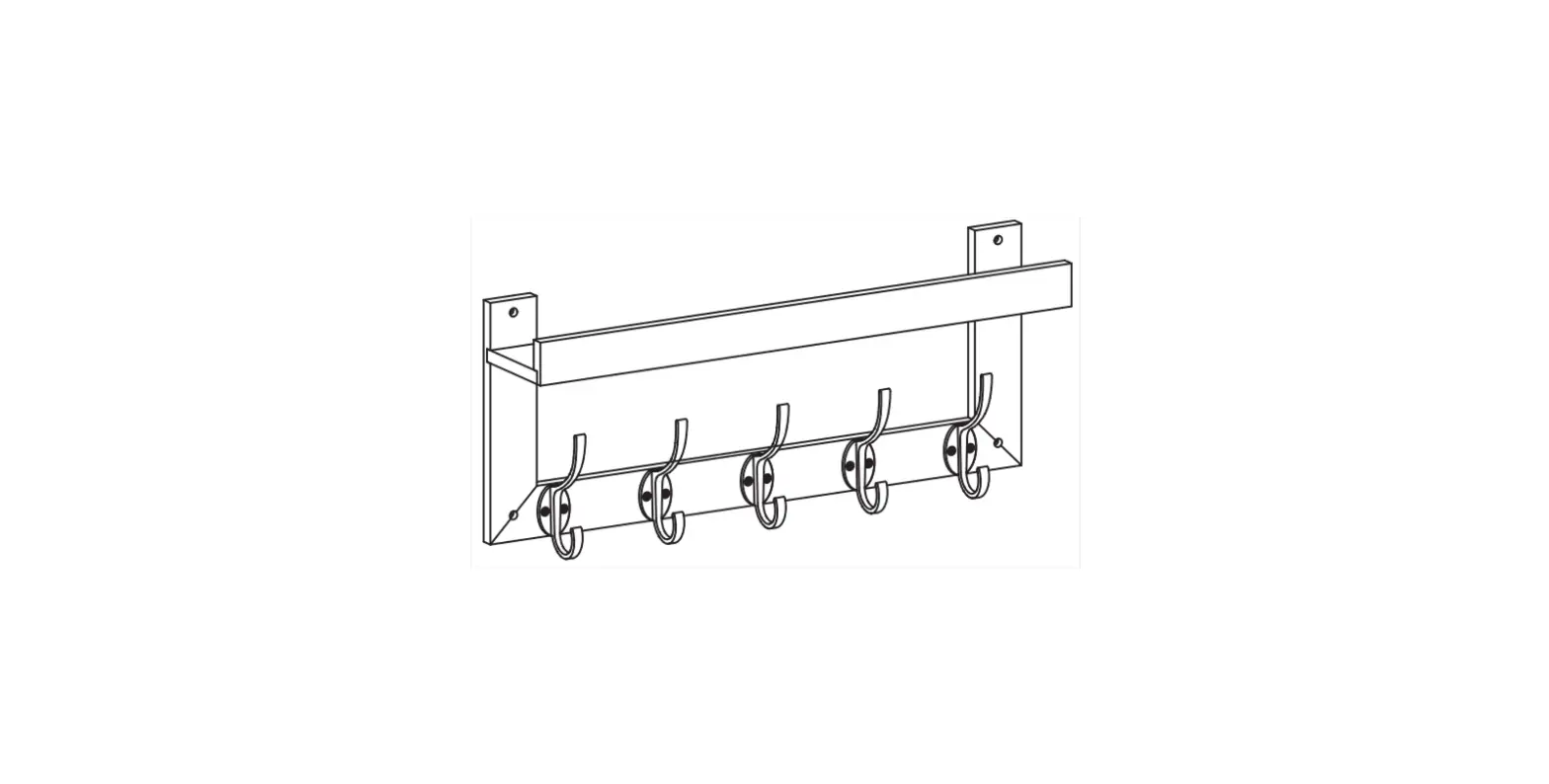 Allen Roth 46320wpdlg 5-hook 27.01-in X 11.77-in H Tabacco Decorative Wall Hook Installation Guide