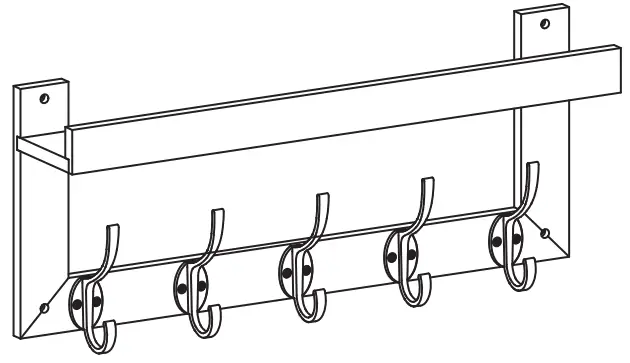 allen-roth-46320WPDLG-5-Hook-27.01-in-x-11.77-in-H-Tabacco-Decorative-Wall-Hook-fig-1