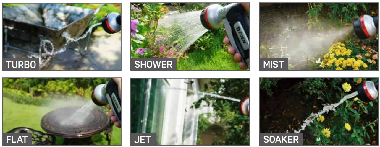 EDEN 94833EDAMZ Pro Metal Front Trigger 6 Pattern Turbo Nozzle - FIG