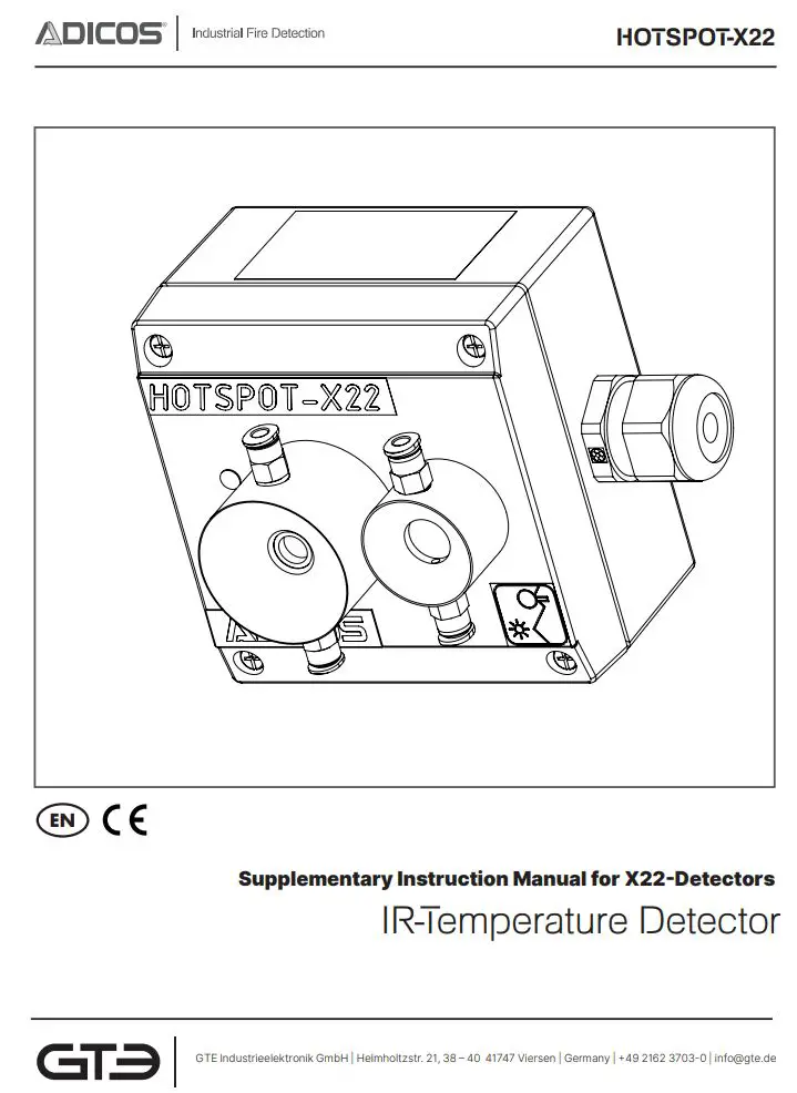ADICOS HOTSPOT-X22 IR-Temperature Detector Instruction Manual