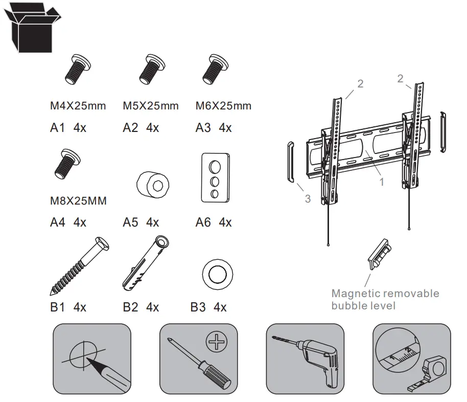 HAGOR 8415 BL Tilt 400 Wall Mount - fig