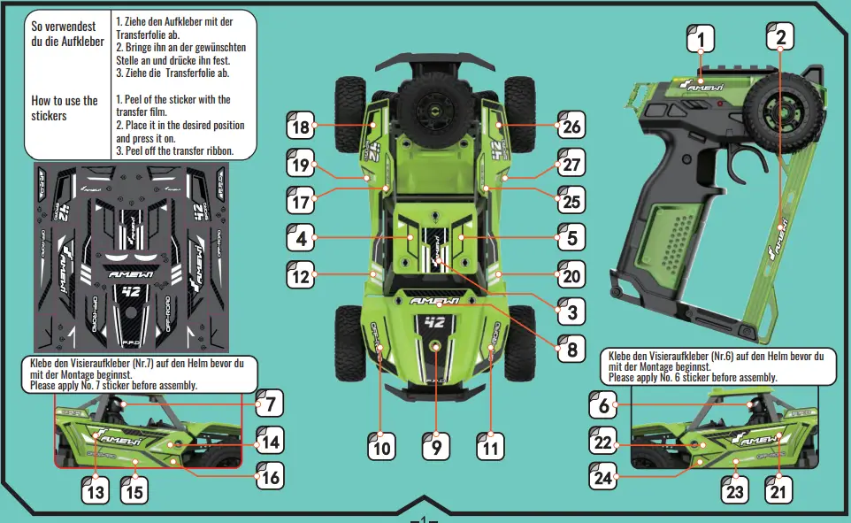 PLACEMENT OF THE STICKERS