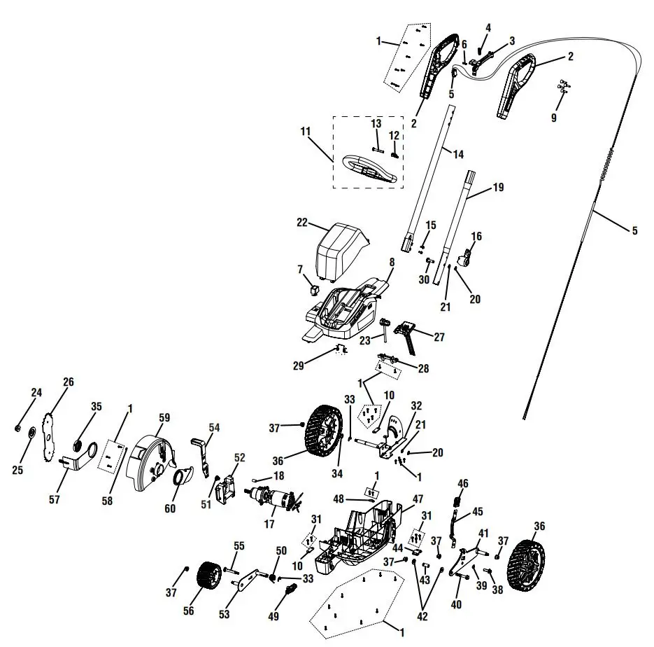 HART HLED01VNM 40 Volt Edger User Manual - PARTS LIST
