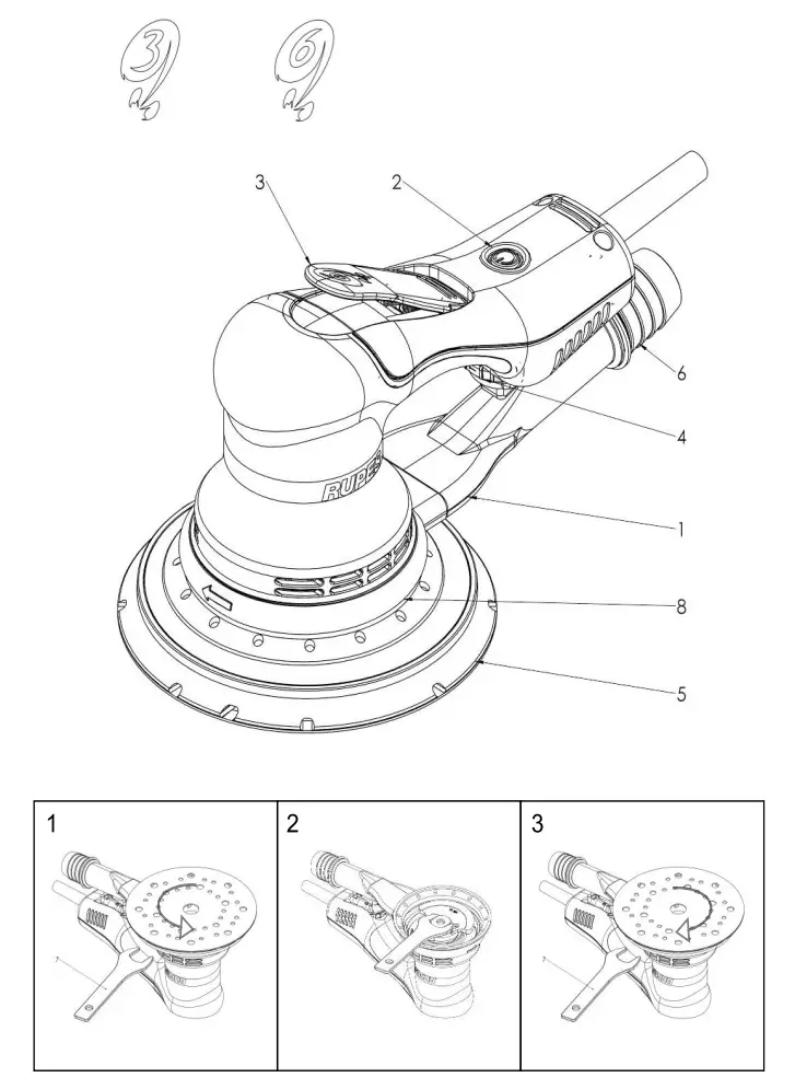 RUPES RX153A Skorpio E Random Orbital Sander