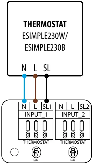 ENGO ESIMPLE230W Simple Non Programmable Wired Thermostat - Diagram