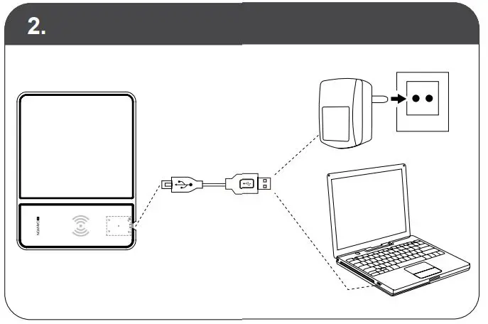 CANYON MP-W5 Mouse mat with wireless charging User Guide - Insert USB A connector into the power adaptor PC laptop