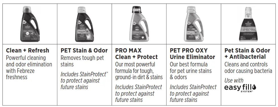 BISSELL cleaning formulas