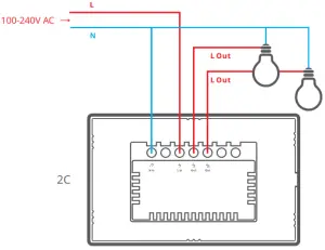 SONOFF TX Series Wi-Fi Smart Wall Switch - Light fixture wiring instruction