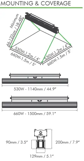 ILUMINAR IL-A15026-FSG-120 iL1 530W LED Grow Light fig 2