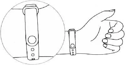 Place The Mi 2 Band On Your Wrist
